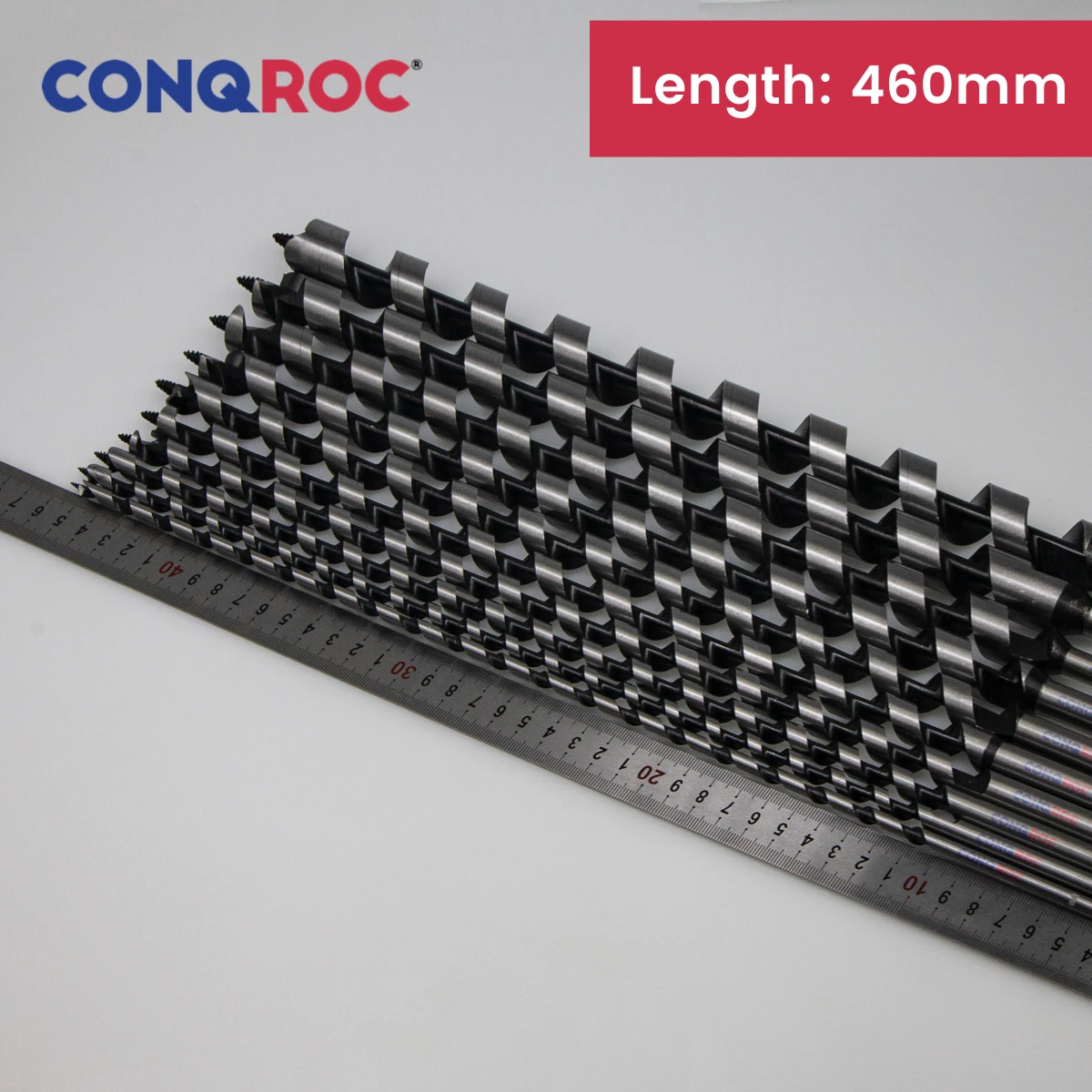 Woodworking Long Auger Drill Bit Length-460mm Spiral-Flute Self-Centering Pole Bit Hex Shank 10-Option Diameter-6~25mm