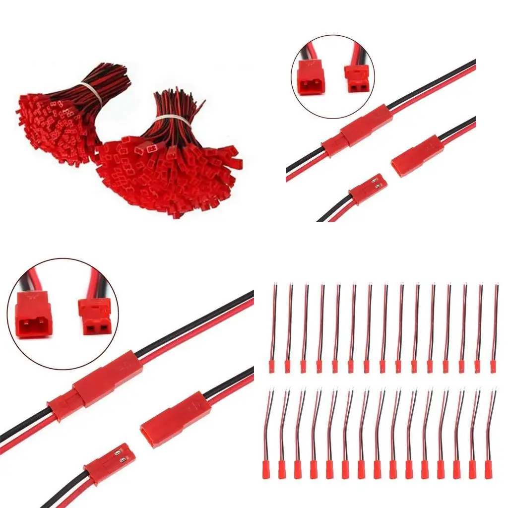 

Y1UD 15 Pair of JST 2 Wire Connectors with 10cm Cable Electrical Terminals Connectors set for Mixed Power & Automotive Use