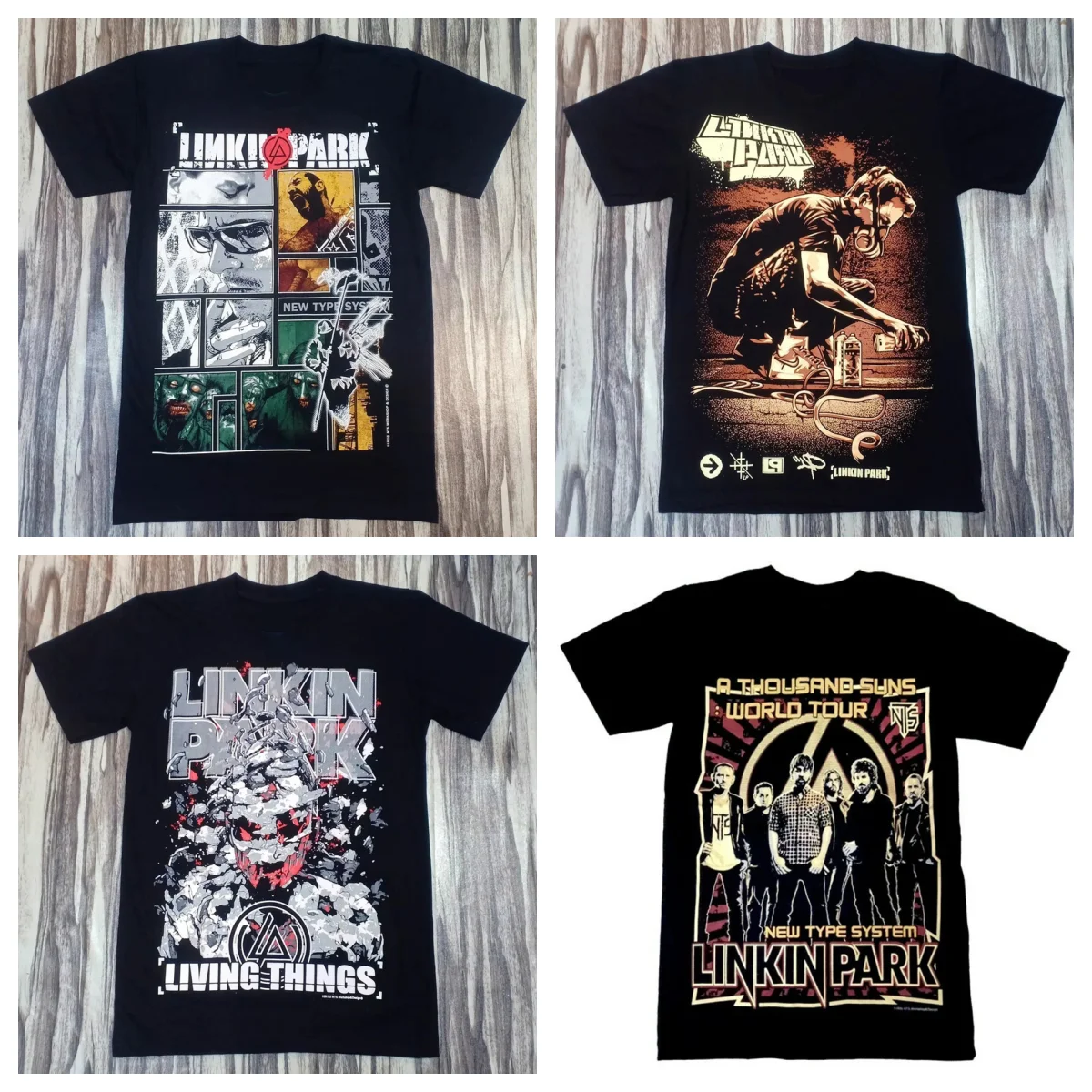 Linkin Park Linkin Doodle soldados camiseta à Manches cortes en Coton Imprimé Rock Boy Américain