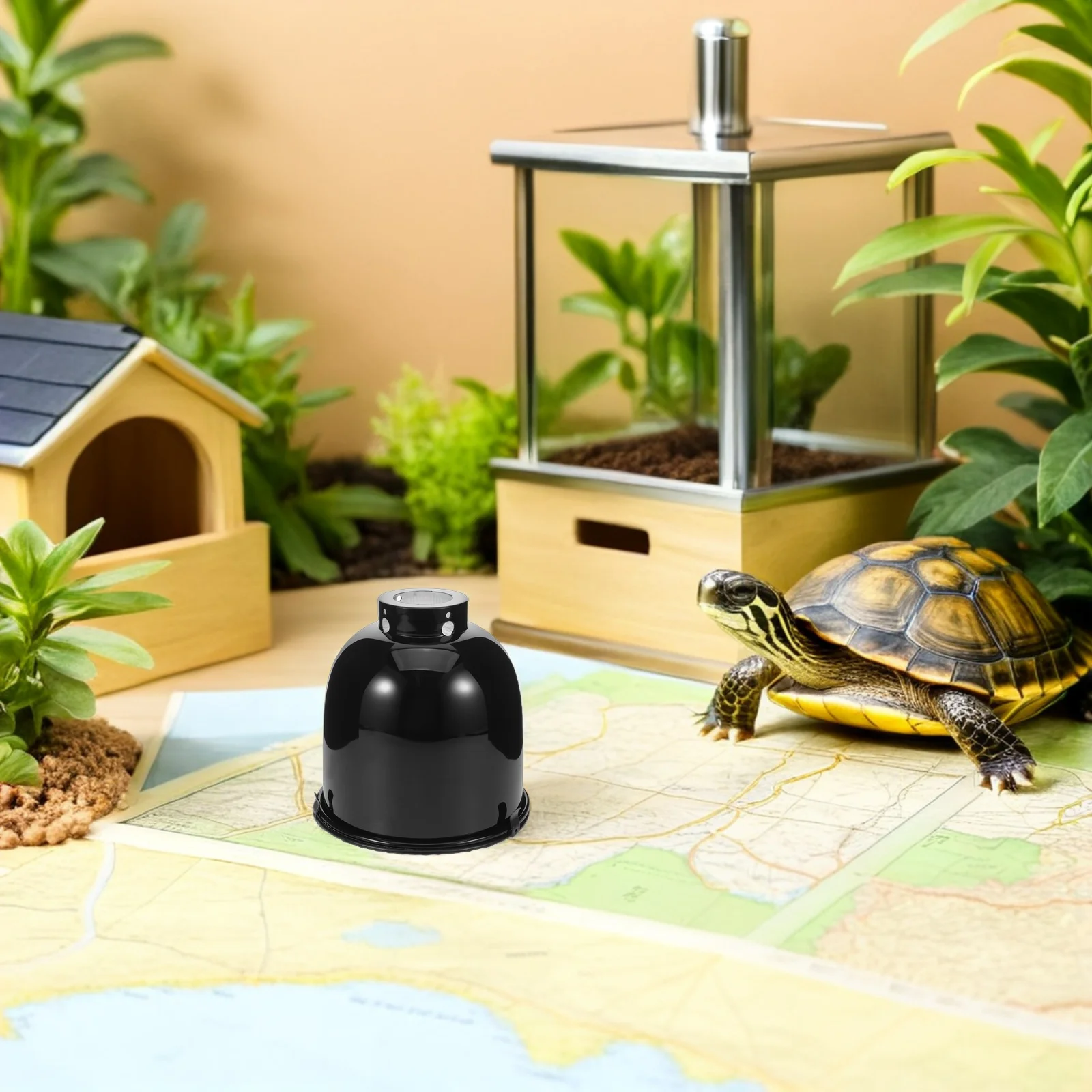 

2pcs Reptile Heat Lamp Dome 5.5 Inch Deep Black Aluminum Shade For Terrarium Basking Habitat Heating Fixture Reptile Light Dome