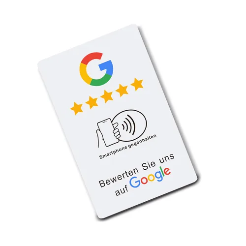 Imagen 2 del producto Soporte adhesivo de placa de tarjetas impresas NFC de escritura alemana para reseñas de Google Instagram WhatsApp Tap NFC