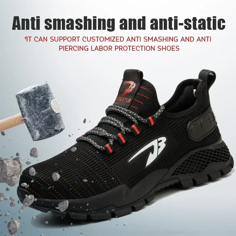 Men's Four-season Anti-smashing and Puncture-proof Steel Toe Safety Protective Shoes One Piece Dropshipping