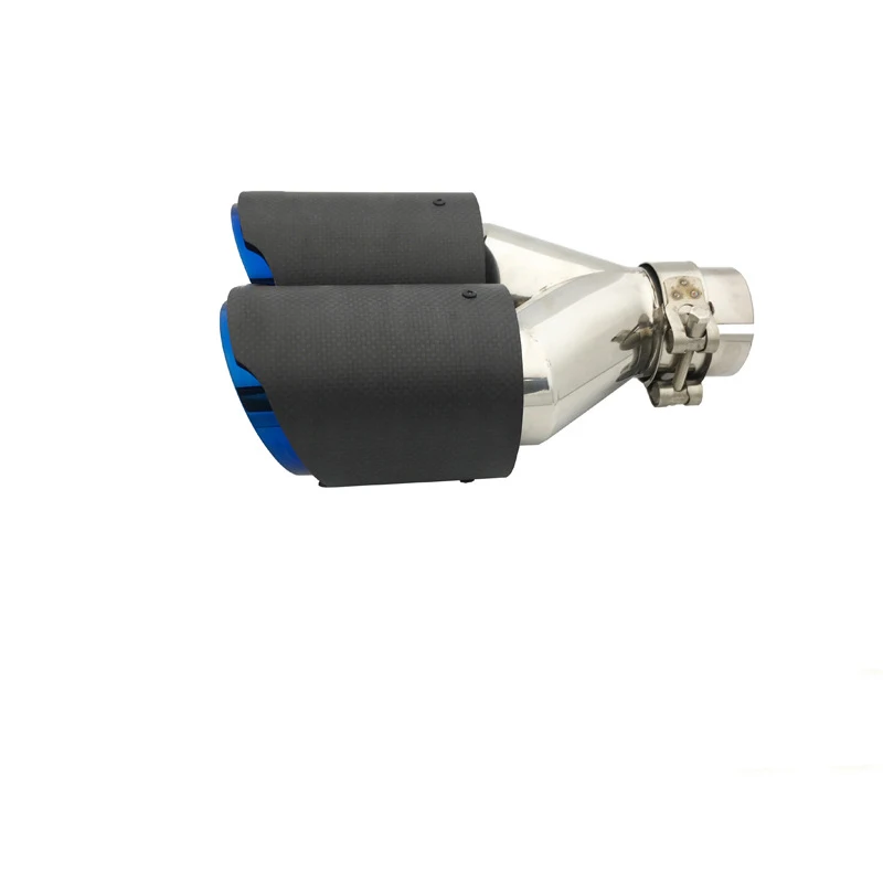 new Universal Y Pipe Stainless Steel Carbon Fiber Muffler Tailpipe Carbon Fiber Dual Exhaust Tips for Cars