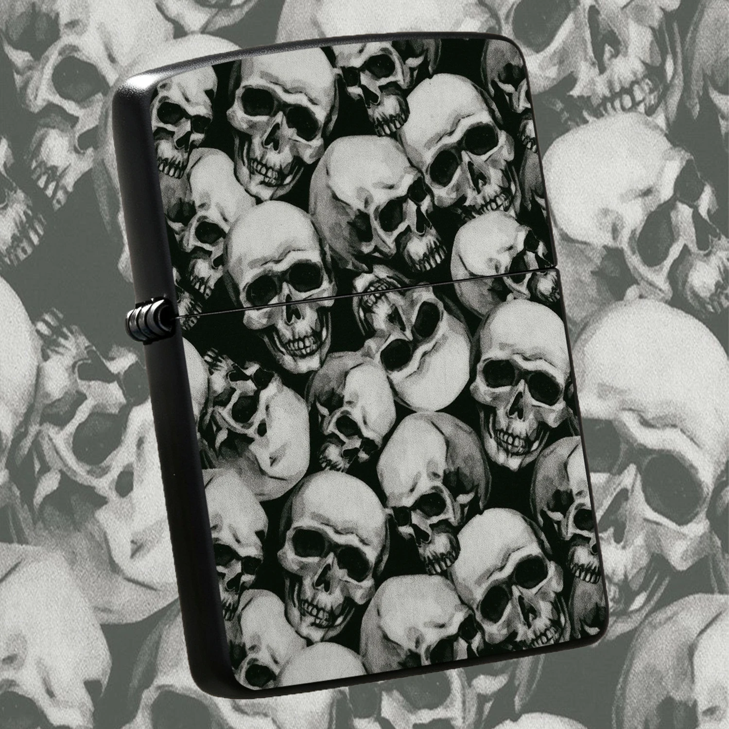 Trendy Full-Print Skull Lighter, Retro Dark Aesthetic Portable Igniter, Multi-Scene Usable Stylish Accessory For Daily Outdoor Use, Unique Exquisite Practical Gift For Friends Family A Humorous And Interesting Lighter
