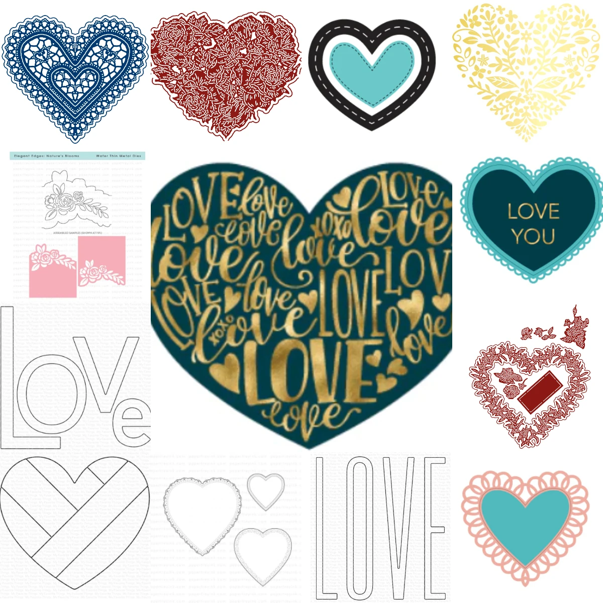 Love Pattern Stamps Metal Cutting Dies Scrapbook Diary Decoration Stencil Embossing Template DIY Greeting Card Handmade 2026 New