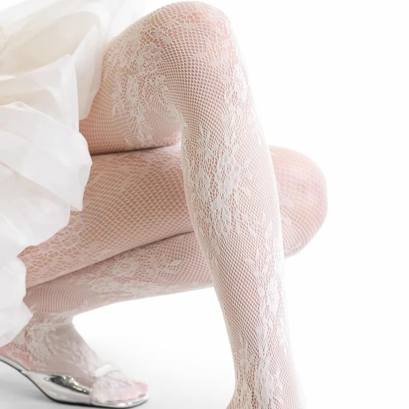 High Quality Maillard Lace Fishnet Tights Elasticity Anti Slip Over Knee Socks Elegant Stockings Legwear Comfort for Sexy Women