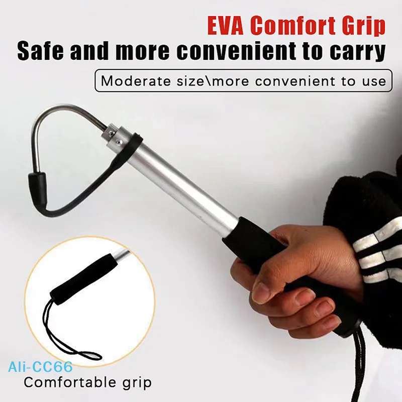 【C】1 قطعة جديد المحمولة تلسكوبي الأسماك Gaff هوك حوالي 28-60 سنتيمتر الفولاذ المقاوم للصدأ البحر الجليد الصيد الرمح هوك معالجة قابل للسحب