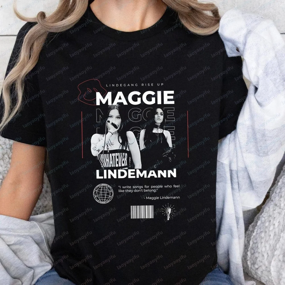 New Style Tops and T-shirts: Maggie Lindemann Fashionable Y2K Short-sleeved Men's and Women's Round-neck Comfortable T-shirts