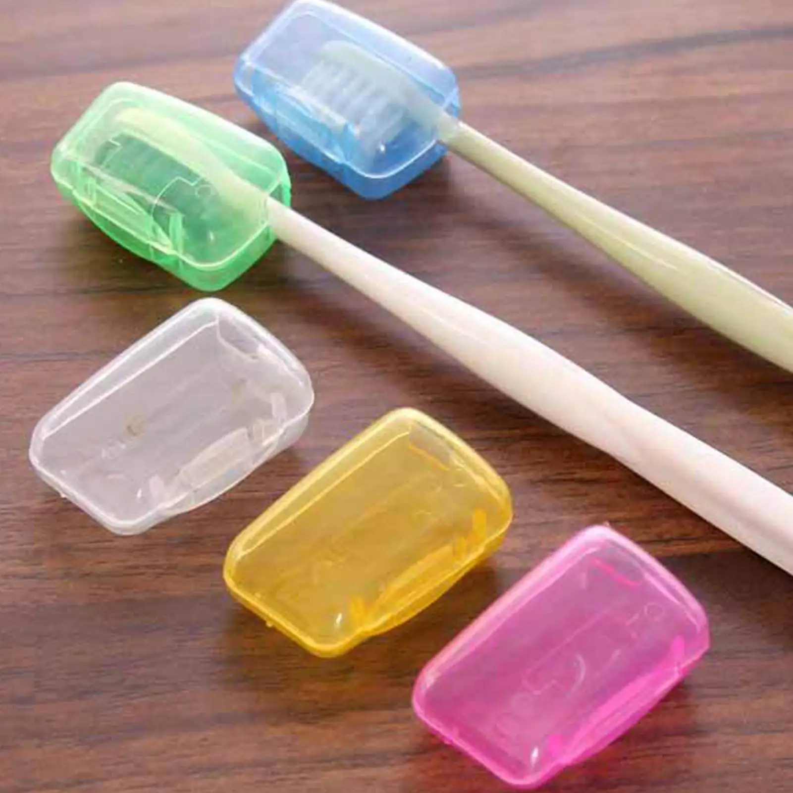 

5pcs Household Toothbrush Storage Clip Portable Travel Toothbrush Dust Protective Caps Storage Box Toothbrush Head Case