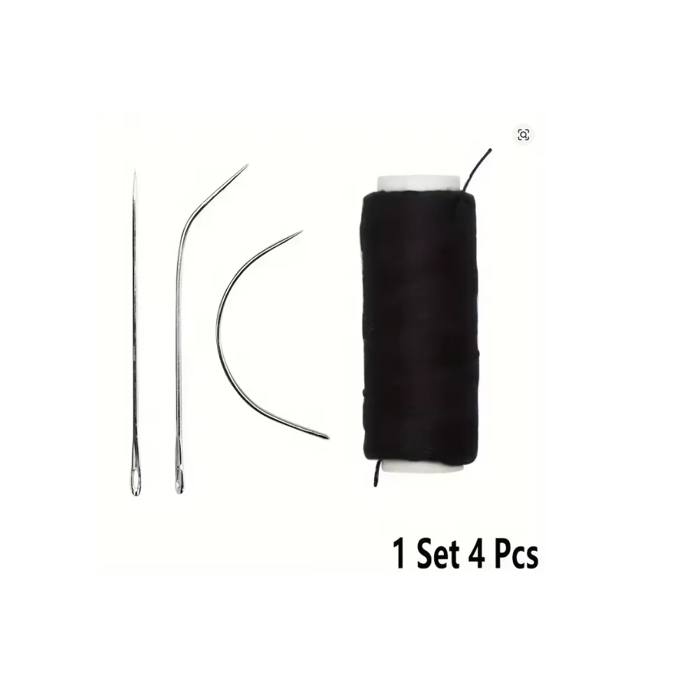 Nylon Hair Track Weft Weave Sewing Thread Set with Needle J+I+C 4 Colors Hair Extension Accessories for Clip-In Extensions