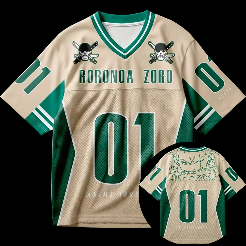 2026 Sommer Kinder Anime Jersey Camiseta Zoro Oversized Y2k Mode Lässiges Sport-T-Shirt für Männer und Frauen Oberteile – Detail 8