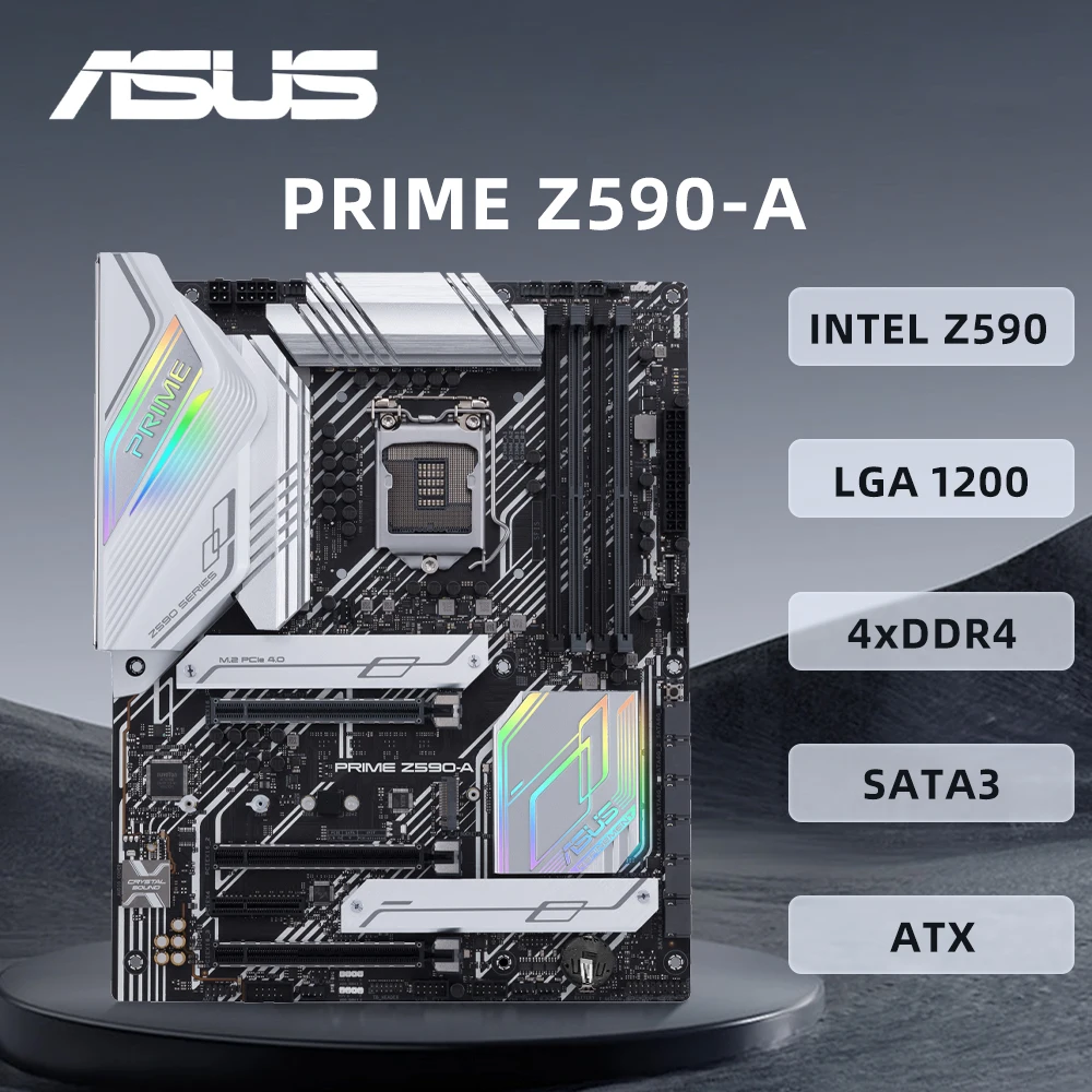 ASUS PRIME Z590-A Motherboard LGA1200 Supports i9-11900KF i7-10700K i5-10400F i5-11600K CPU 4xDDR4 M.2 NVME HDMI Intel Z590 ATX