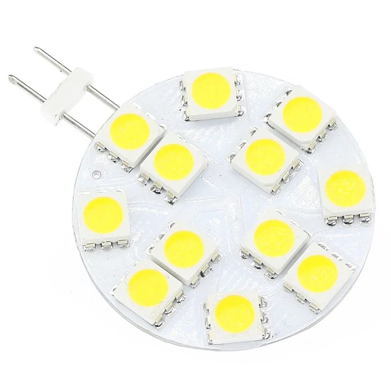 Free Shipping Led G4 Light SMD Bulb 12V 12LED 5050SMD  240-264LM 2.4W Round Board model super bright new models 20pcs/lot