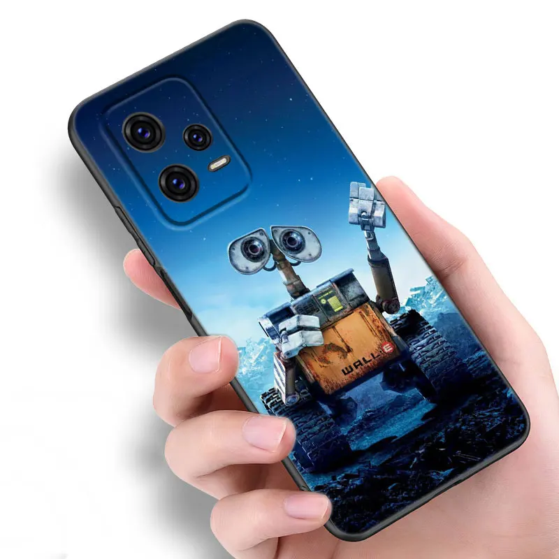 Cartoon Robot WALL-E Black Silicone Phone Case For Xiaomi Redmi Note 10 11 11S 12 13 Pro 4G Plus 10S 12S 11T 5G image 3