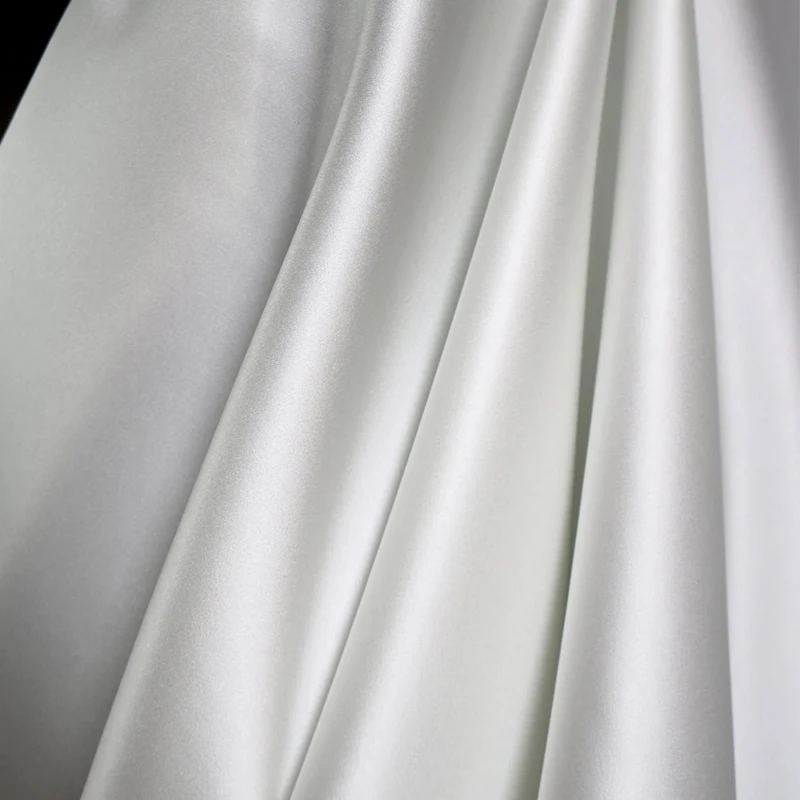 White High Quality Soft Thick Satin Fabric for Bridal Wedding Dress Satin Evening Formal Dress Material DIY Sewing