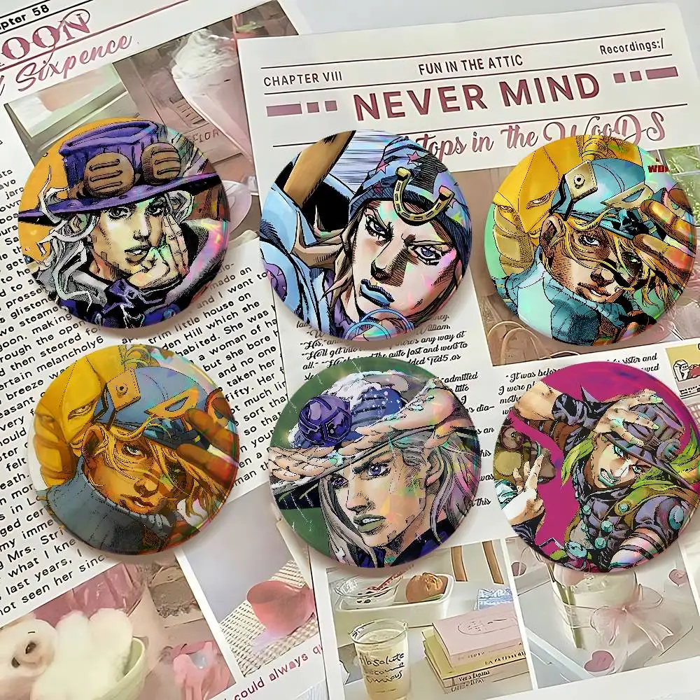 S-STEEL BALL RUN für Abzeichen, individuell gestaltete Laser-Hologramm-Emaille-Anstecknadel, Metall-Reversnadel für Kleidung, Taschen, Accessoire, Geschenk