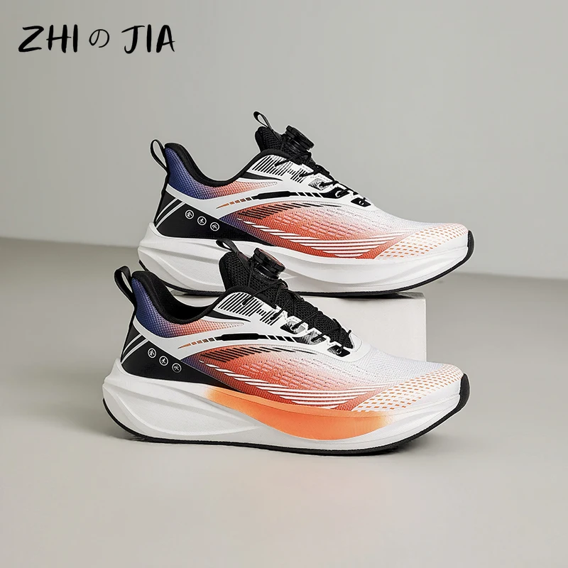 

Ультралегкие кроссовки для бега, весенне-летние, вязаные, дышащие, сетчатые, мужские, с поворотной застежкой, повседневная нескользящая обувь