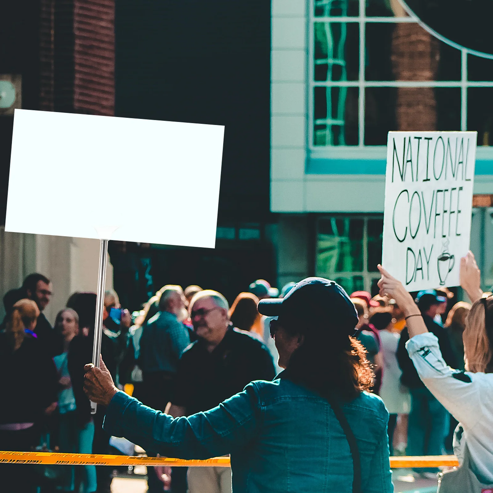 

Adjustable Telescopic Pole Lift Portable Sign Holder for Sports Events Job Fairs Exhibitions Handheld Metal Stand Signboard Pole