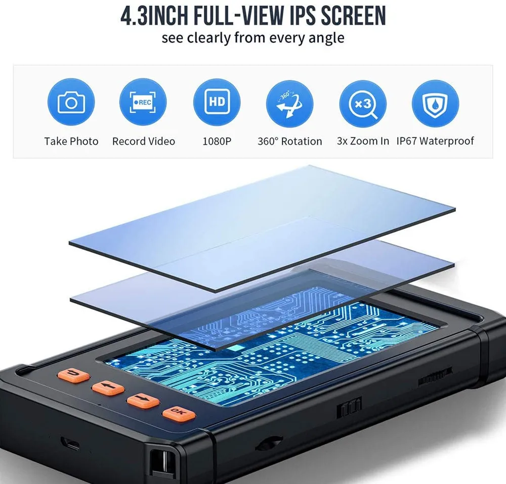 4.3 Inch 3.9mm 3X Zoom Wireless Endoscope Camera Inspection CMOS Borescope Otoscope Digital Microscope - Image 4