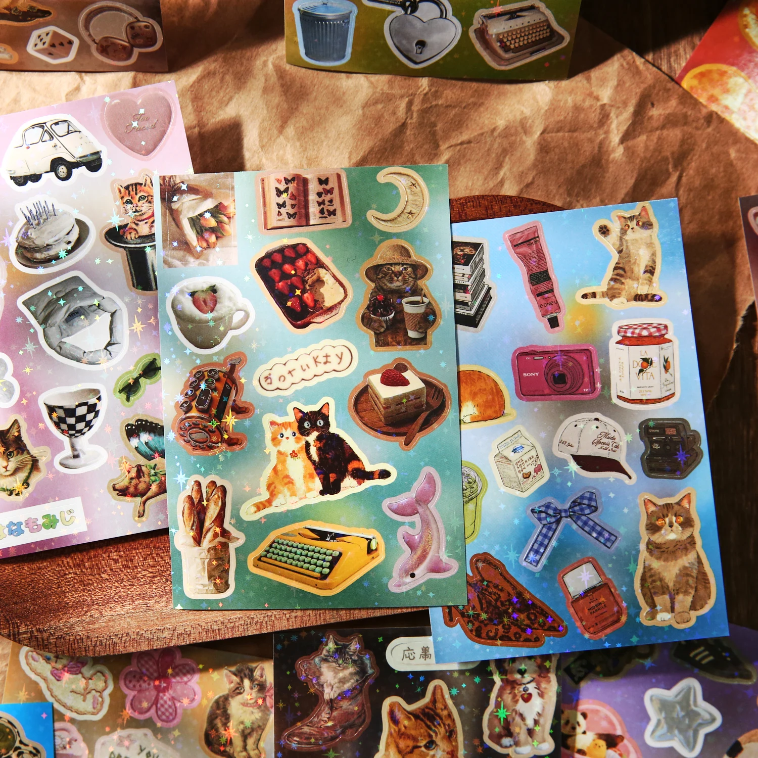 

JIAMEI 30sheets Cute Pet Shop Series Kawaii Ancient Early Style Die Cutting Sticker Book DIY Handmade Scraperbook Aesthetic
