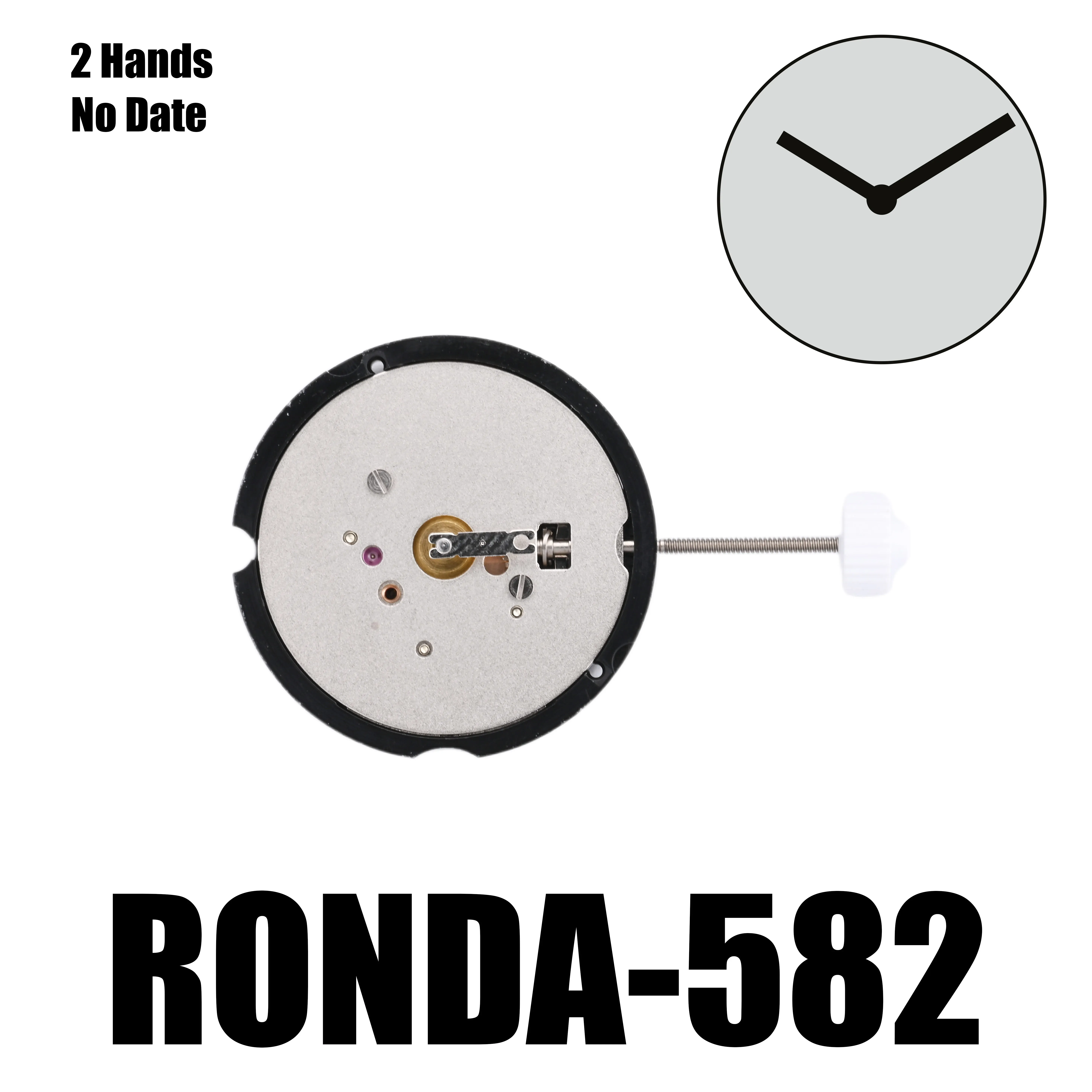 Genuine 582 Movement Swiss Ronda 582 Movement 2 Hands No Calendar Quartz Movement