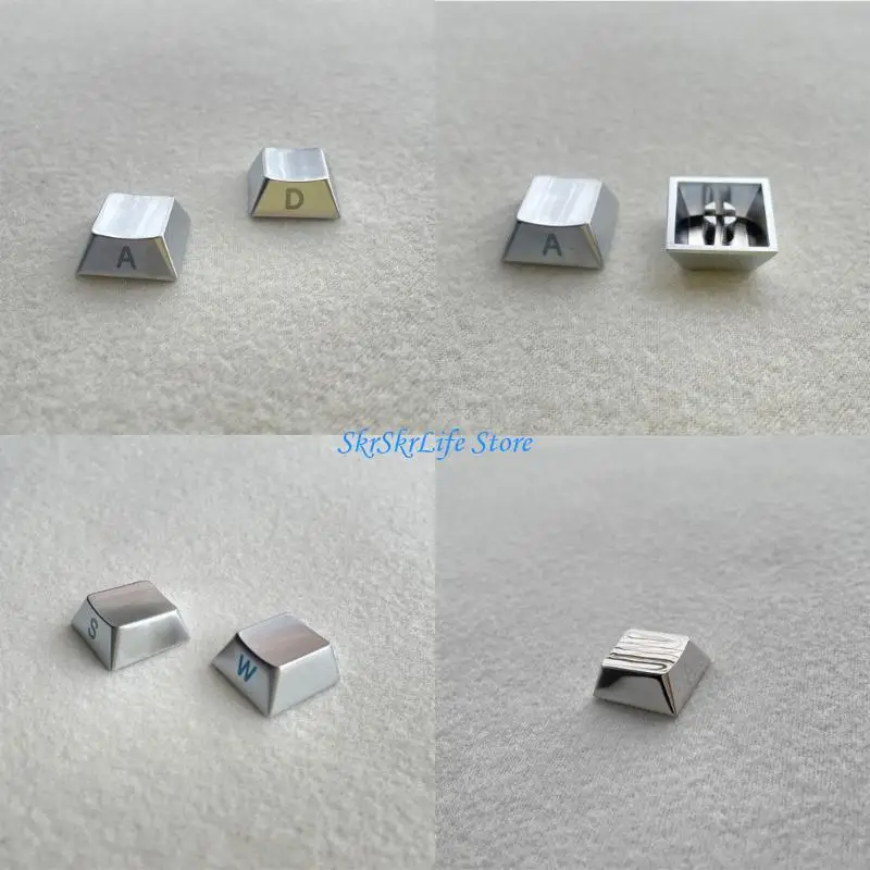 E65E 4pcs Wasd Zinc Letre KeyCap Latera KeyCaps Sostituzione per meccanico