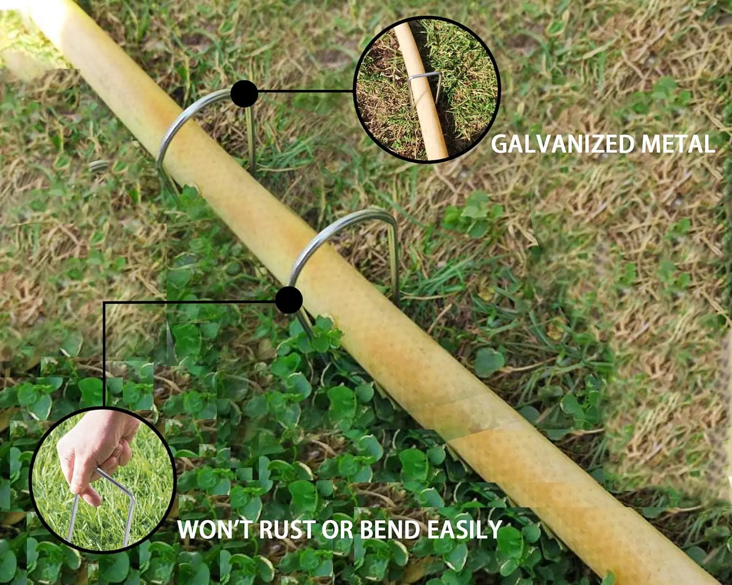 200 عبوة من دبابيس المناظر الطبيعية مقاس 8 بوصات - دبابيس حديقة من الفولاذ المجلفن عالي التحمل مقاس 11 بوصة - أوتاد حاجز الأعشاب على شكل حرف U