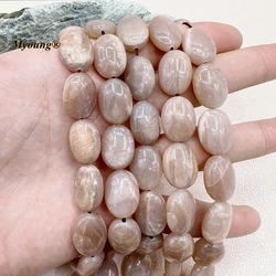 13X18MM Oval Shape Natural Peach Moonstone Sunstone Slice Space Beads For DIY Jewelry Making MY230538