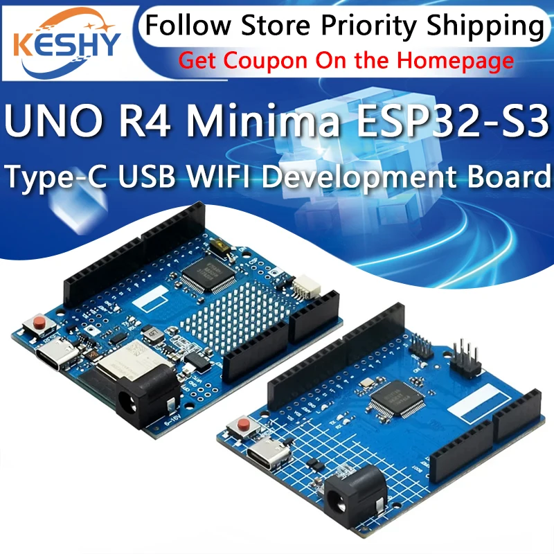Para Arduino UNO R4 Minima ESP32-S3 tipo C placa USB WIFI edición Placa de desarrollo Compatible programación Control de aprendizaje