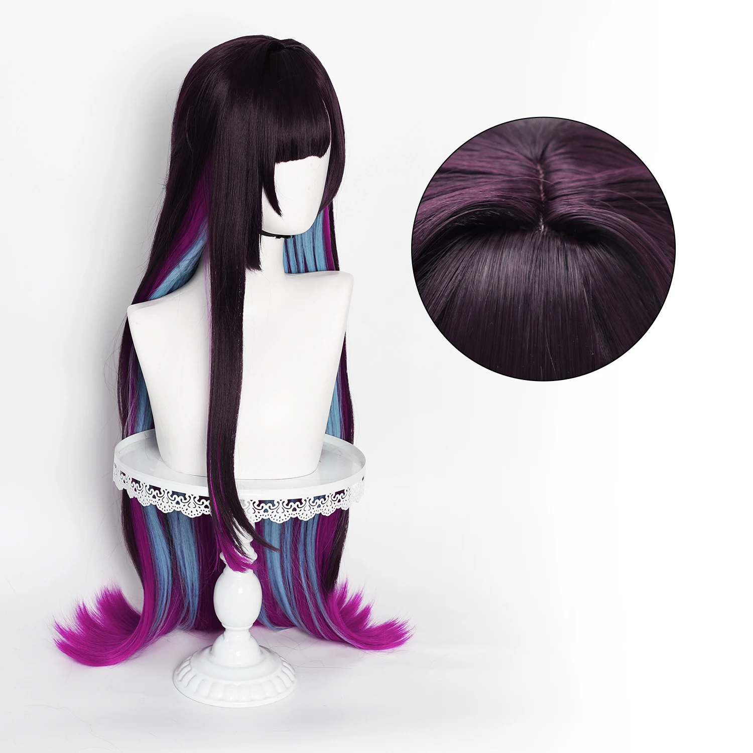 أنيمي شعر مستعار Helektra تأثيري الباروكات هونكاي ستار السكك الحديدية لعبة لعب الأدوار شعر مستعار شعر مستعار اصطناعي حفلة تنكرية عيد الفصح كرنفال مهرجان تأثيري #3
