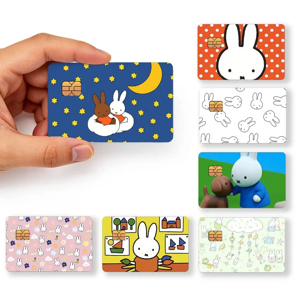 Cartoon Bunny Rabbit Cute M-Miffy n-nijntje Decor Exquisite Card Sticker for Debit Credit Bank Cards Skin Cover Gift Student
