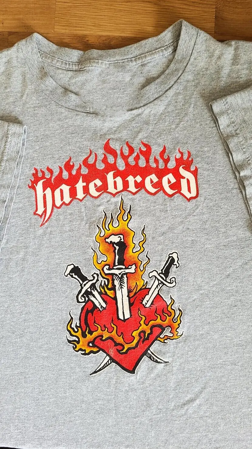 Vtg Hatebreed Band For Fans Cotton Sport Grey Full Size Men Women Shirt J708