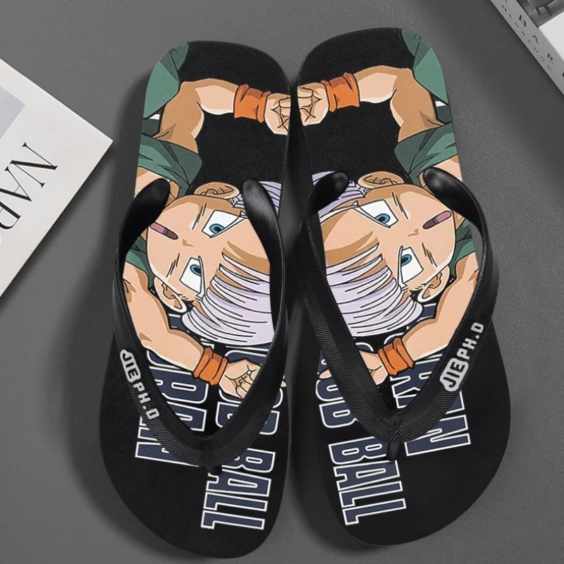 Dragon Ball Son Goku ภาพยนตร์และโทรทัศน์อุปกรณ์ต่อพ่วงแฟชั่น Flip Flops คู่ฤดูร้อนลื่นและสิ่งสกปรก Cool รองเท้าแตะ