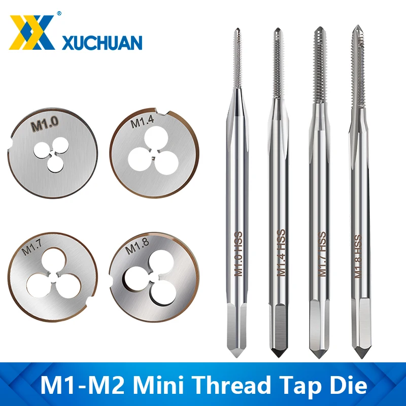 

Mini Metric Screw Tap Die M1-M2 HSS Steel Micro Machine Tap Drill Bit Hand Threading Tapping Tools Thread Tap Die