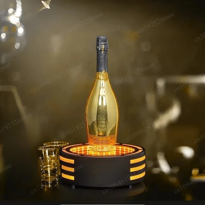 Luminous Round Abyss Bottle Display Custom LED Alcohol Serving Stand