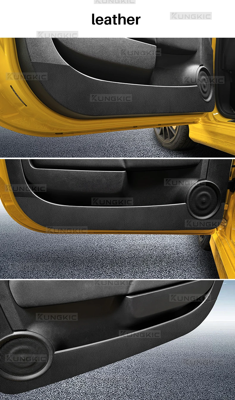 Tür-Trittschutzmatte für Fiat 500/500C 2008-2024/ 500E 2012-2019/ Abarth 595 695 2012-2024 LHD RHD Auto Carbon-Matte Zierleiste Zubehör – Detail 8