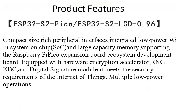 ESP32-S2/RP2040 steuert ein 0,96-Zoll-LCD-Display, erweitert das WiFi-Entwicklungsboard und unterstützt Pico. – Detail 2