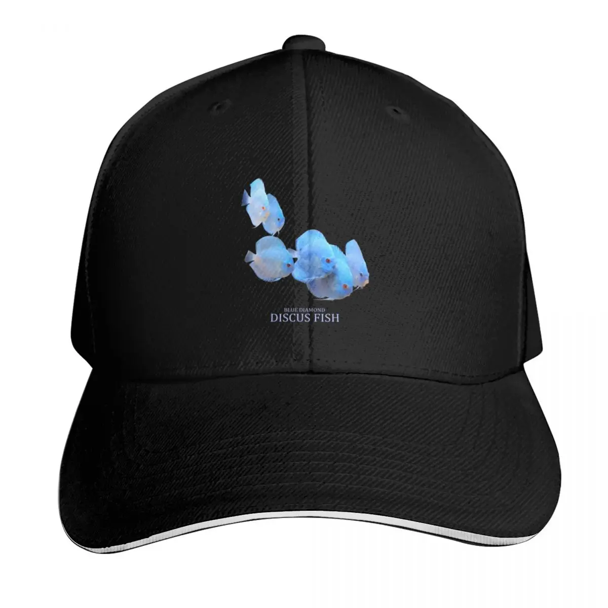 BLUE DIAMOND DISCUS FISH Baseball Cap Contrast Two Tone Brim Snapback Flat Bill Strapback Dad Hat