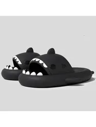 Casual New Cartoon Slippers Women Men Fashion Shark Sandals Outdoor Beach Flip Flops Lovers Home Lovely Bathroom Shark Slides