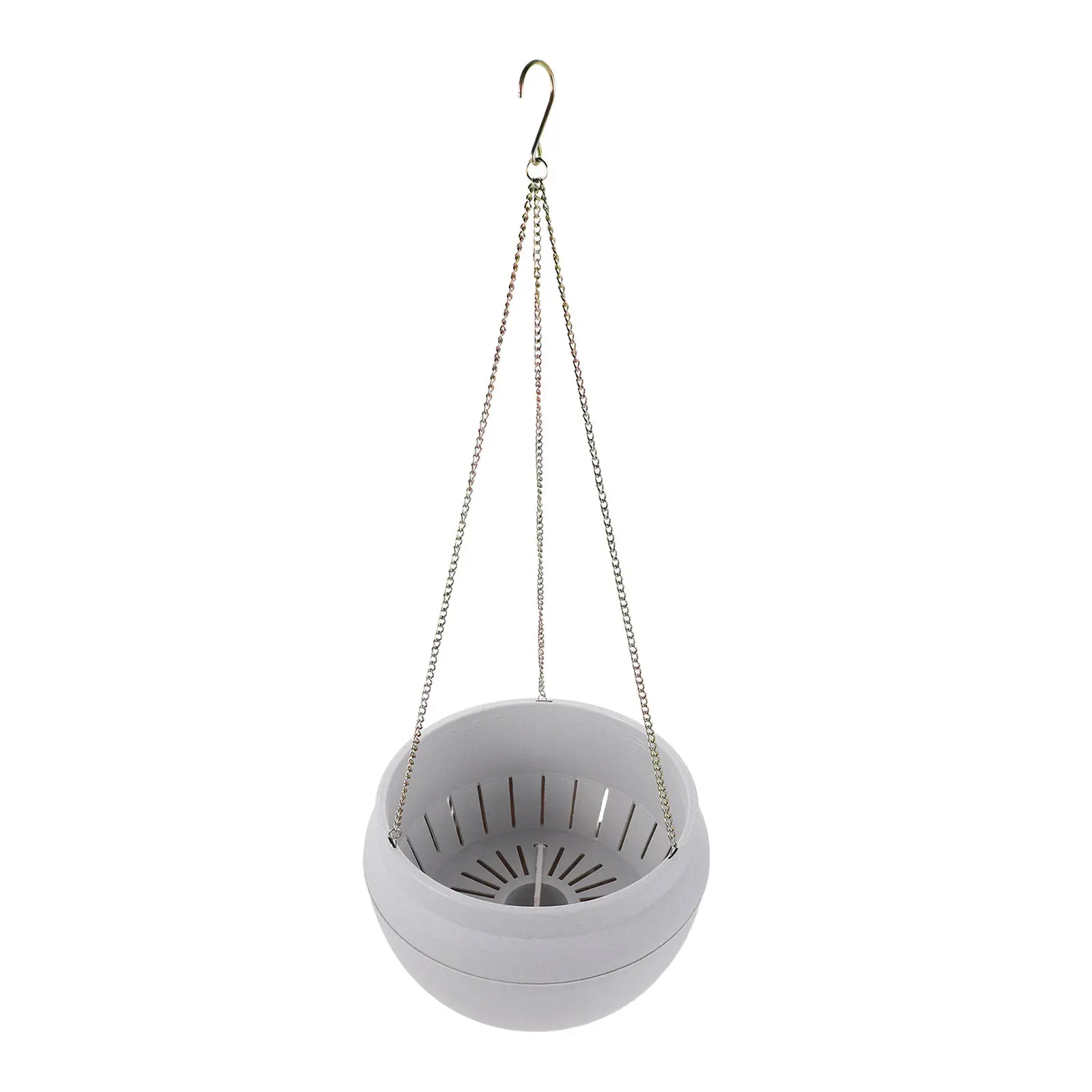 Large White Plastic Self Watering Hanging Planter Basket Wall Mounted for Indoor Outdoor Space Saving Green Pothos Lazy Flower