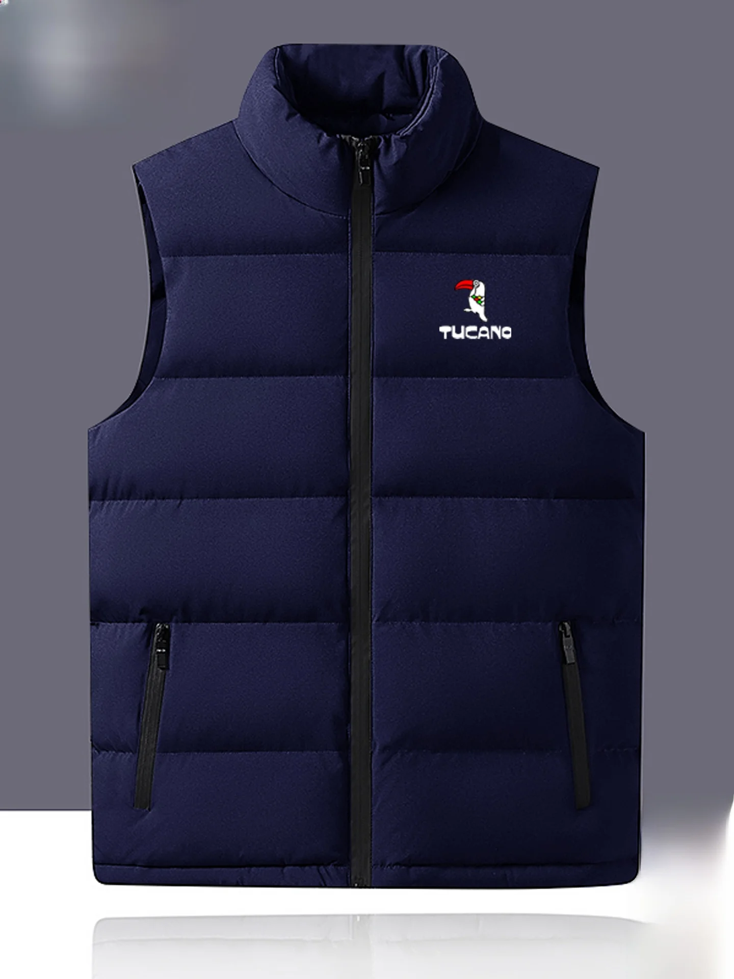 سترة رجالية شبابية من توكانو محشوة بالقطن، جاكيت دافئ بياقة عالية، ملابس خارجية مبطنة بالفرو مع سحاب، معطف سميك للخريف والشتاء #3