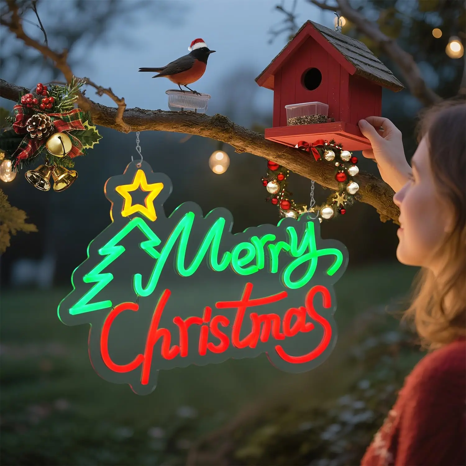 

С Рождеством неоновая вывеска USB с регулируемой яркостью светодиодный неоновый свет для спальни, гостиной, рождественской вечеринки, бара, клуба, украшение дома, подарок