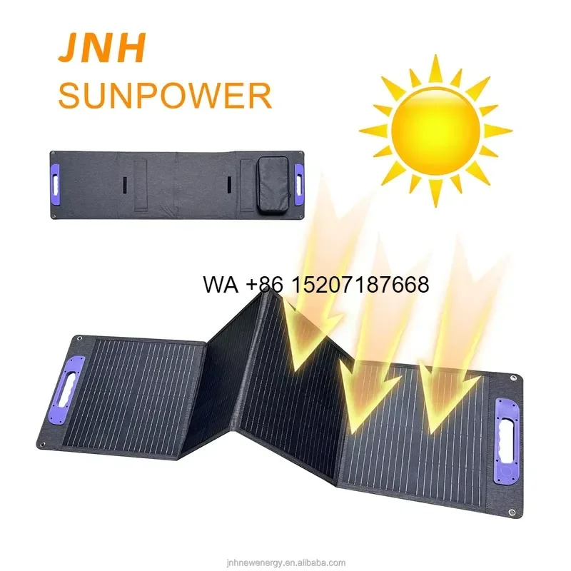 Wmwmnu for 100W ETFE Foldable Monocrystalline Solar Panel Waterproof MC4 Solar Charger for RV Camping Power Station Car