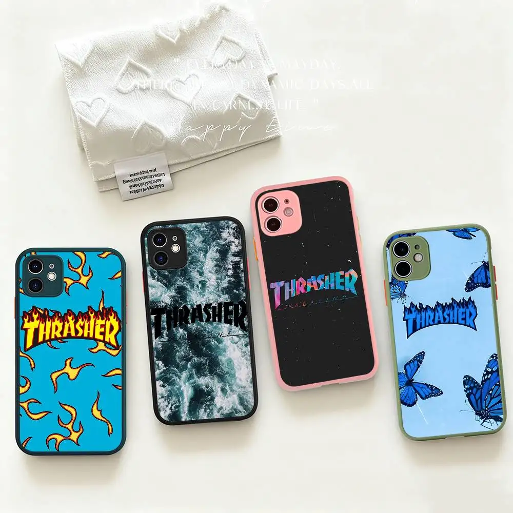 Чехол для телефона с логотипом T-ThrasherS для Iphone 16, 14, 15, 16, 13, 12, 11, 16 Pro Max X XS MAX Plus, матовый чехол из ТПУ Чехол для телефона с логотипом T-ThrasherS для Iphone 16, 14, 15, 16, 13, 12, 11, 16 Pro Max X XS MAX Plus, матовый чехол из ТПУ