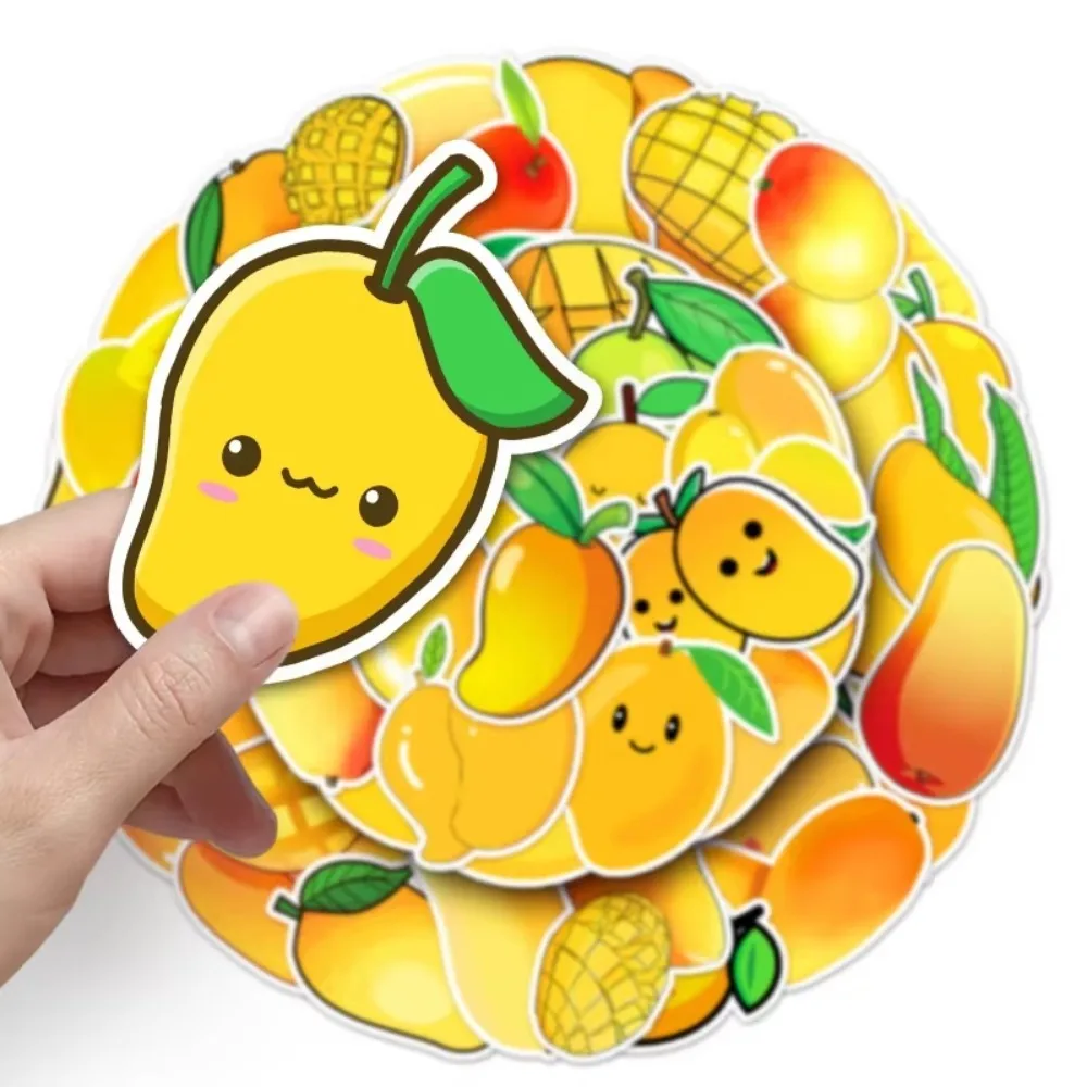 50 قطعة Kawaii الفاكهة الصفراء المانجو التعبير ملصقات DIY بها بنفسك حقيبة الكمبيوتر المحمول الغيتار الهاتف سجل القصاصات الثلاجة خوذة كوب ماء