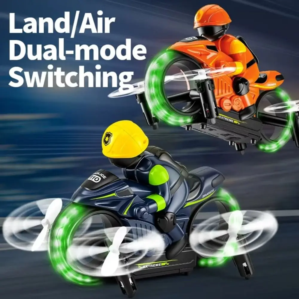 

2.4G Remote Control RC Flying Motorcycle Night LED Lights Altitude Hold 2 in 1 RC Flying Motorcycle Gyroscope Stabilization