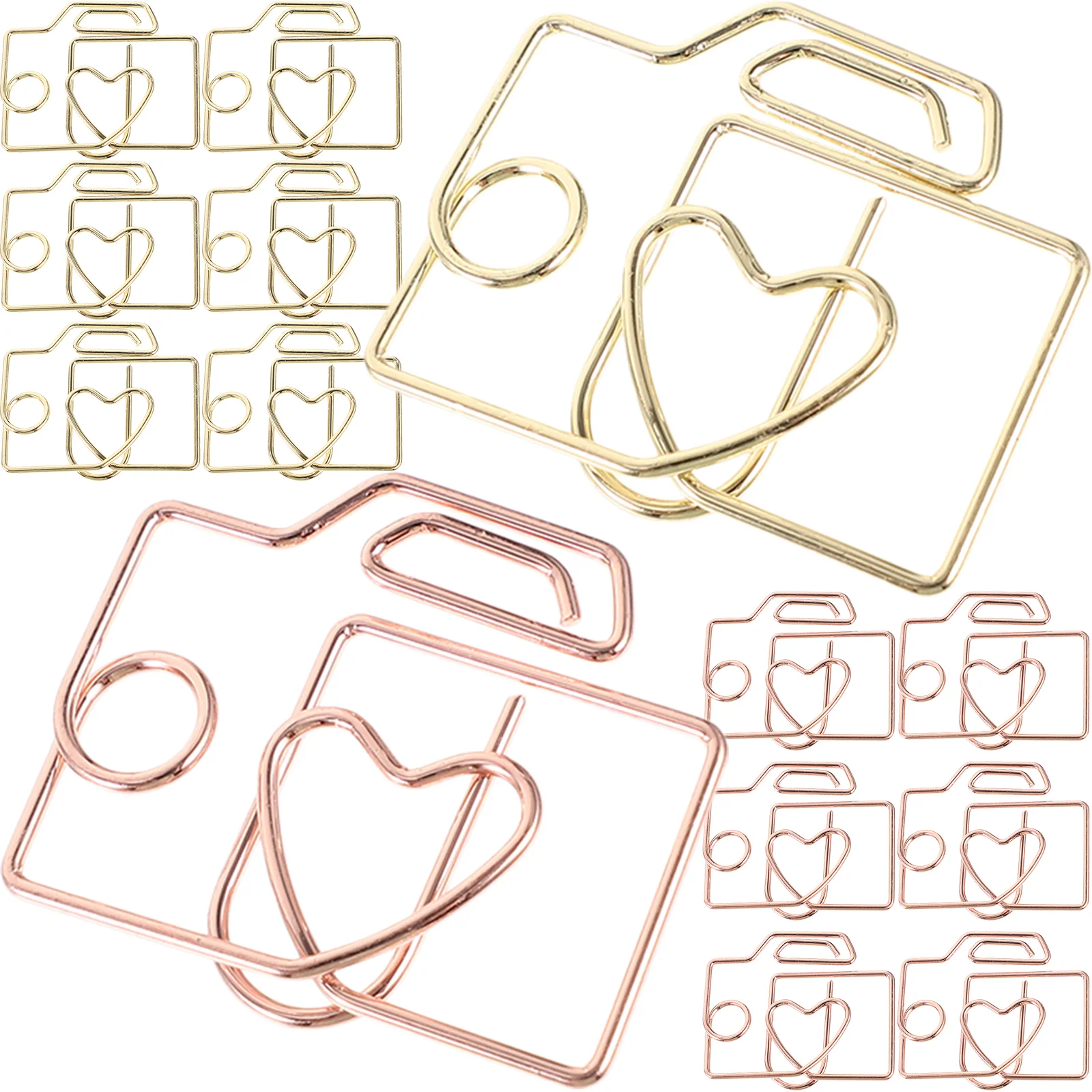20 Pcs Metal Mini Paper Clip Exquisite File Clips Creative Shaped Craft Decorate Small Iron Wire Electroplating Alloy Novelty