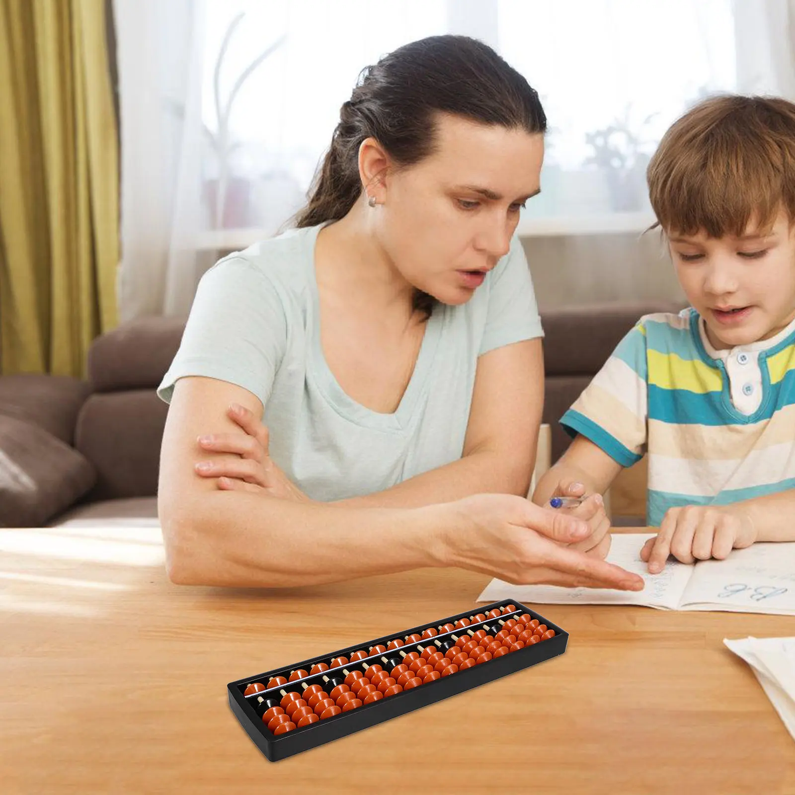 

Professional Abacus Vintage Design 15- -Beads Practical Counting Tool for School Home Math Learning