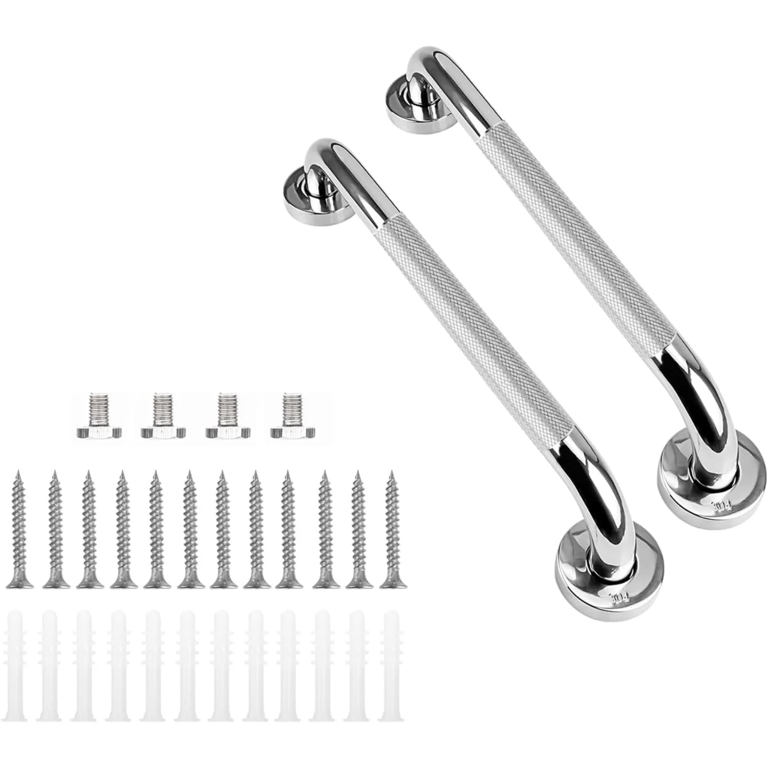 Bathroom Grab , 2 Pack Non-Slip Bathroom  Handle 12 in 304 Stainless Steel Bath   Balance Grab  for Bathtub Toilet Kitchen Bedro