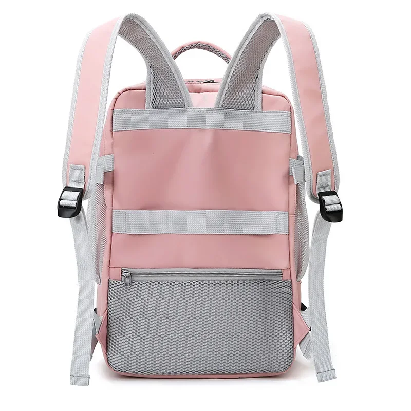 Pink Women Travel Backpack Water Repellent Anti-Theft Stylish Casual Daypack Bag with Luggage Strap & USB Charging Port Backpack